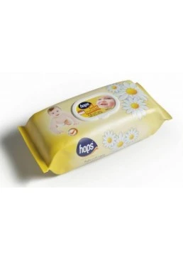 Вологі серветки Hops Baby для дітей, з екстрактом ромашки, 100 шт